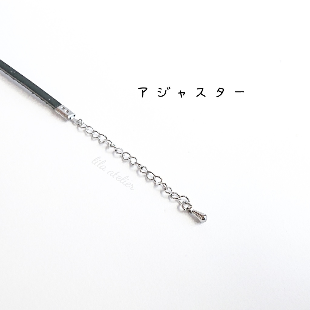 かすみ粒【白】チョーカー(金属アレルギー対応)