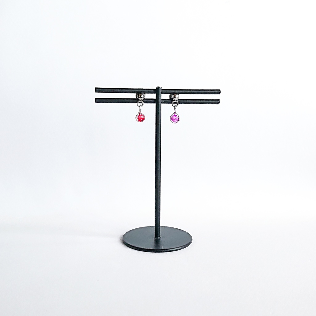 かすみ粒【紫】ピアス/イヤリング(金属アレルギー対応)