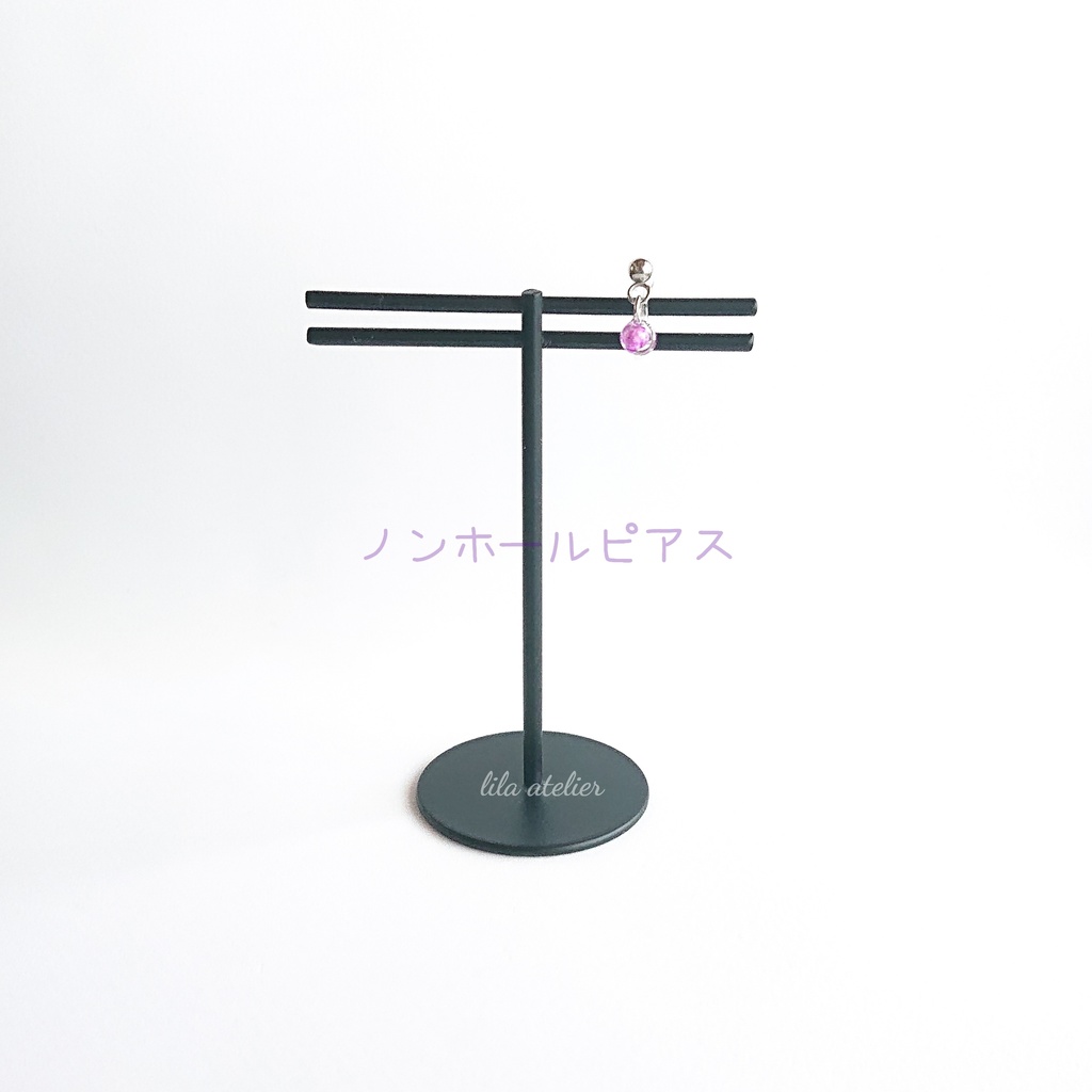 かすみ粒【紫】ピアス/イヤリング(金属アレルギー対応)