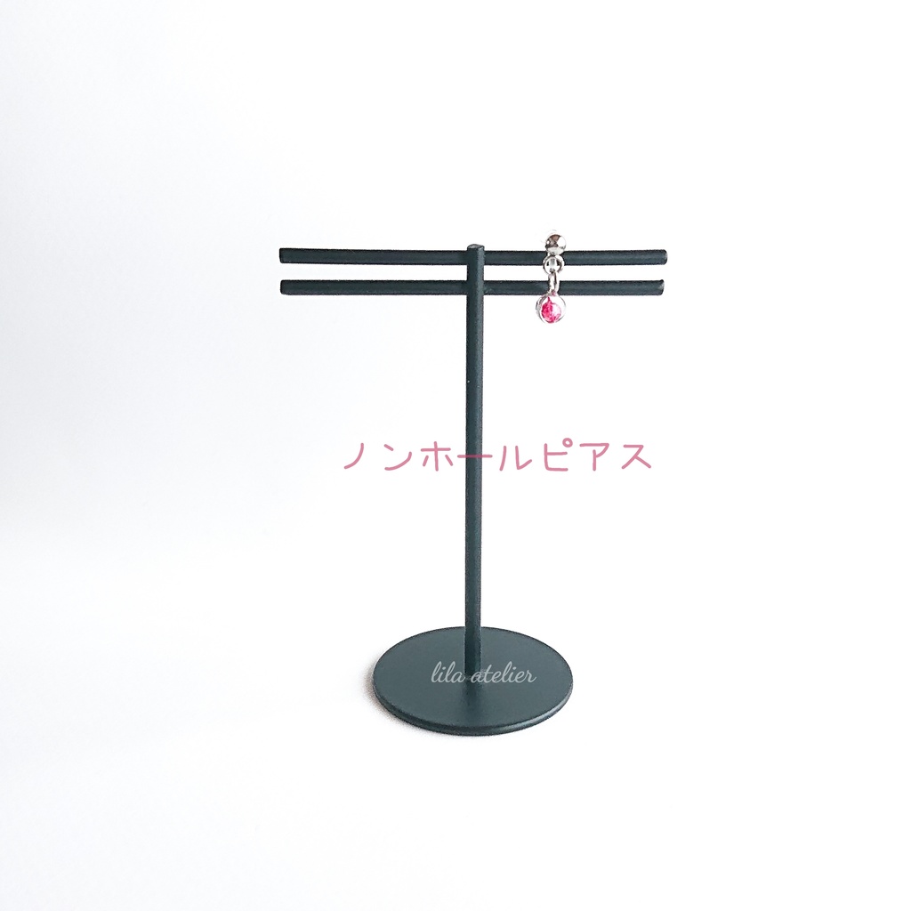 かすみ粒【紅】ピアス/イヤリング(金属アレルギー対応)