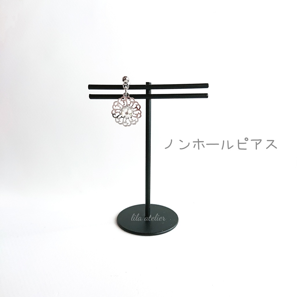 かすみ蔦葛【白】ピアス/イヤリング(金属アレルギー対応)