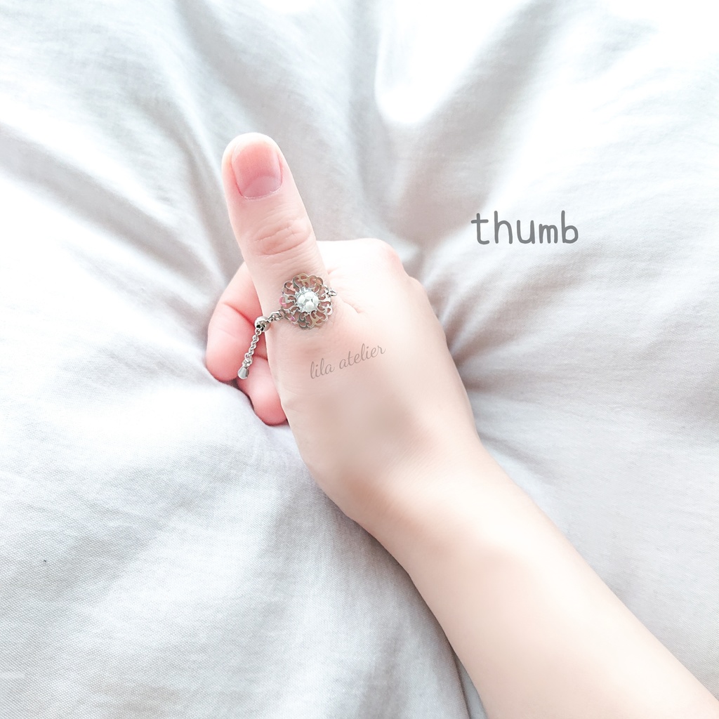 かすみ蔦葛【白】チェーンリング(金属アレルギー対応)