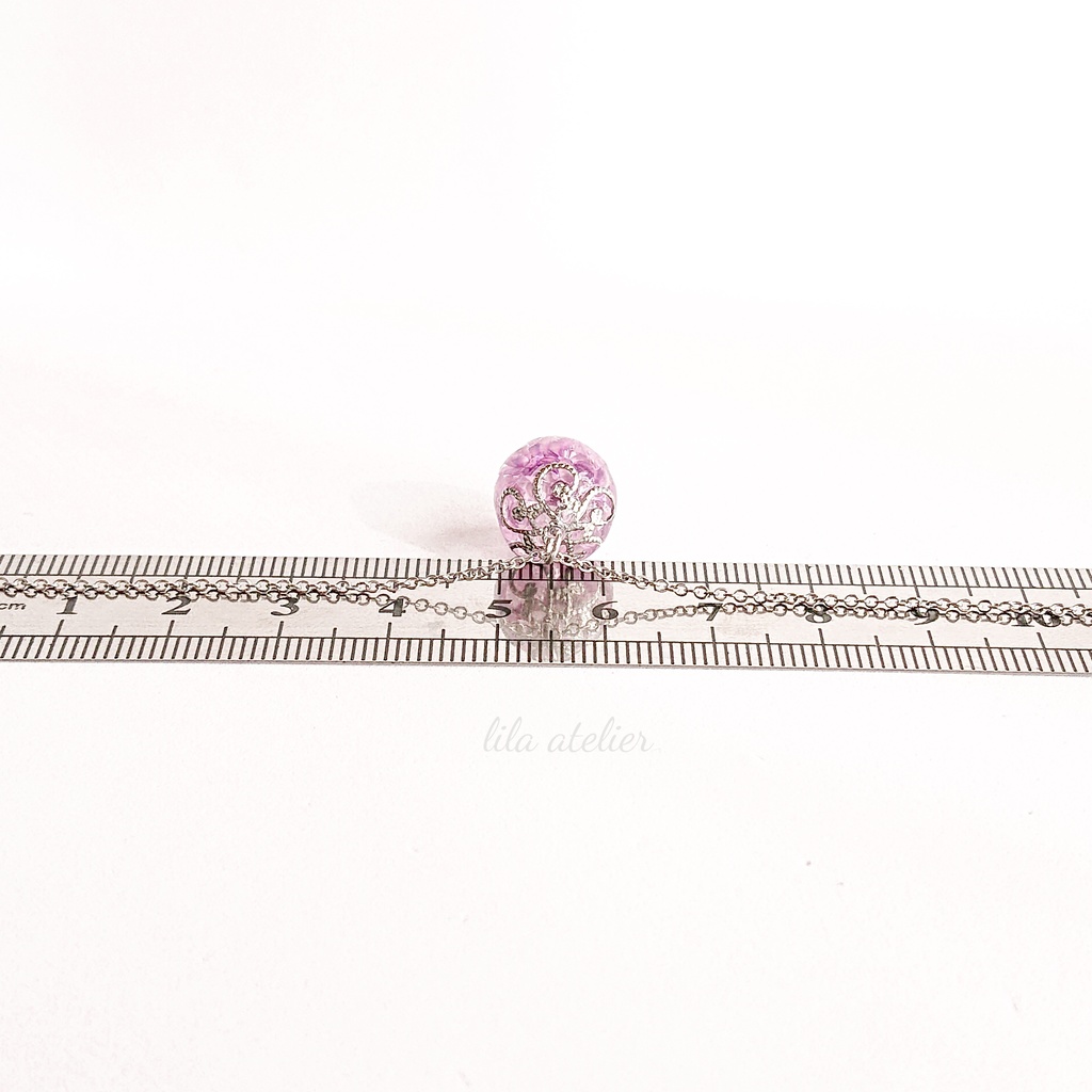 星花【紫】ペンダント(金属アレルギー対応)