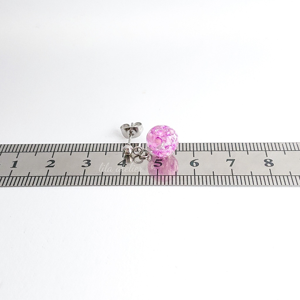 かすみ小珠【紫】ピアス/イヤリング(金属アレルギー対応)