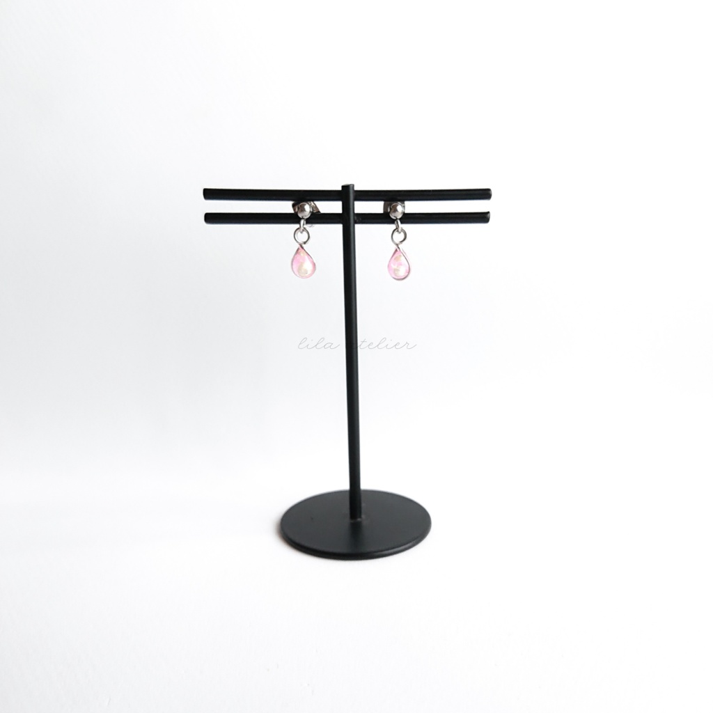 かすみ雫【桃】ピアス/イヤリング