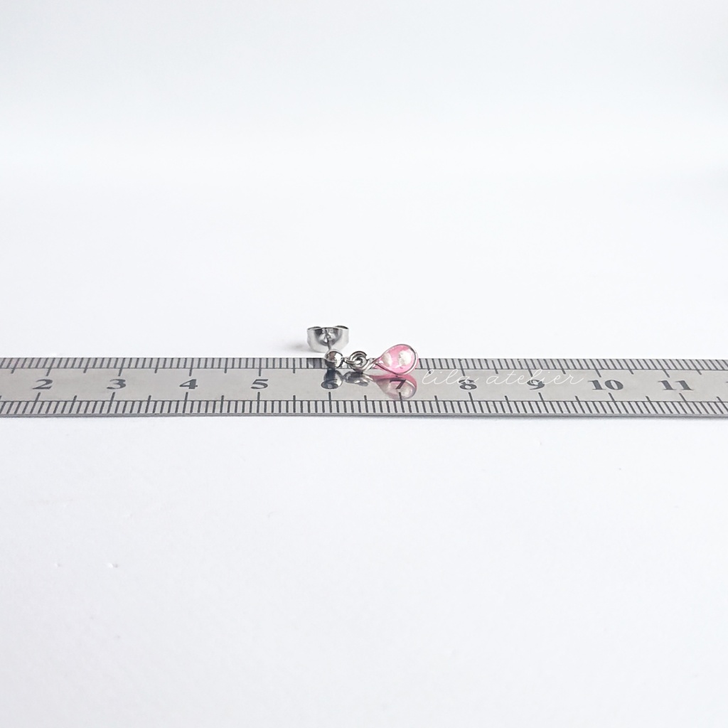 かすみ雫【桃】ピアス/イヤリング