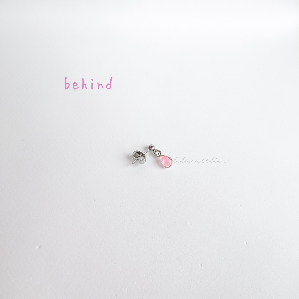 かすみ雫【桃】ピアス/イヤリング