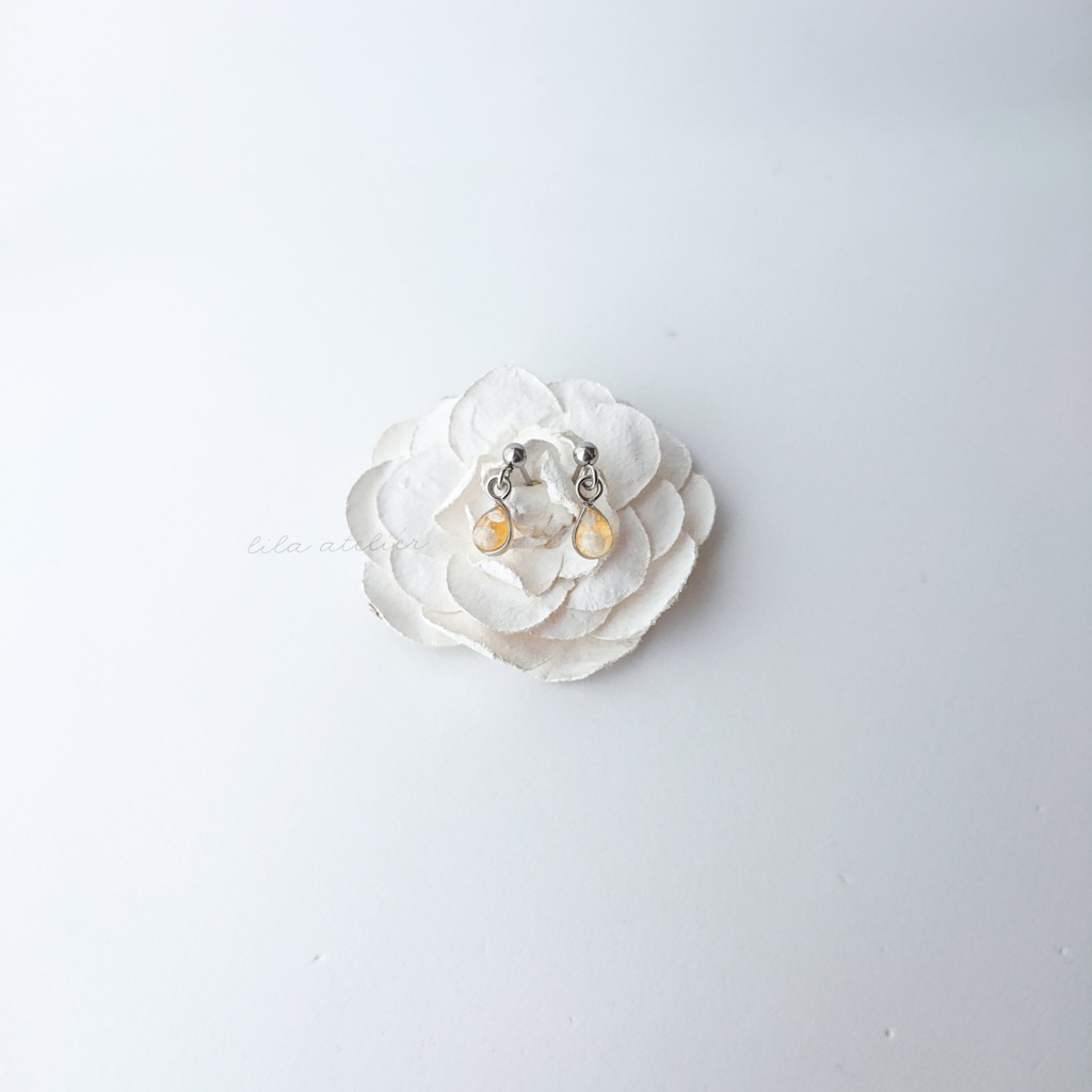 かすみ雫【秋】ピアス／イヤリング（金属アレルギー対応）