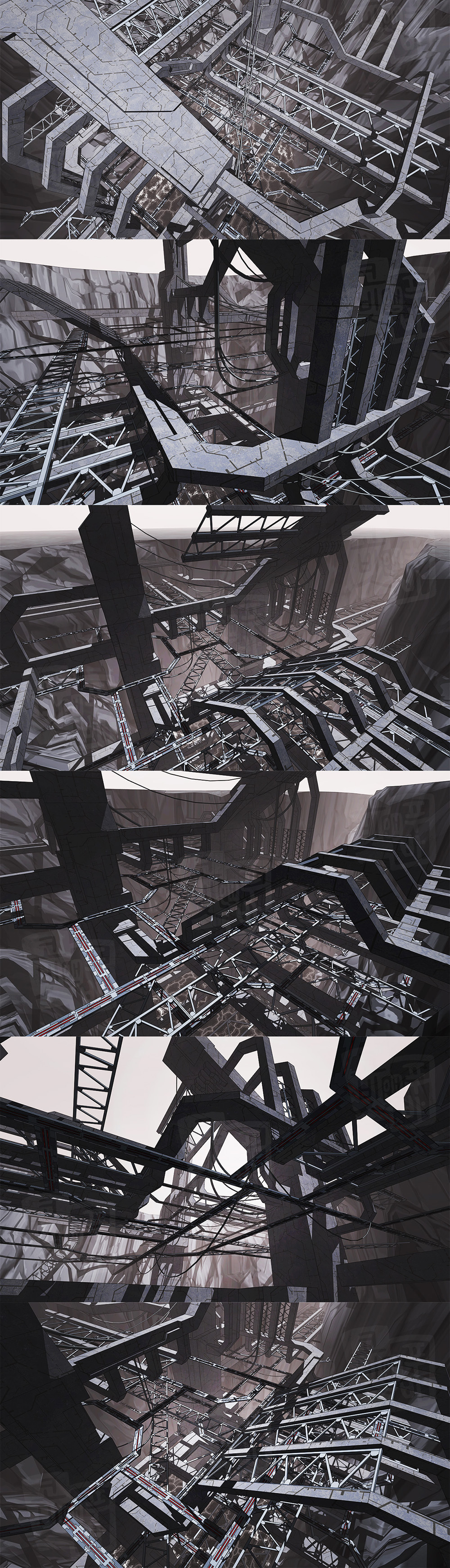 [ 3D SF ] Webtoon background set with stark dystopia's world - Sketchup ...