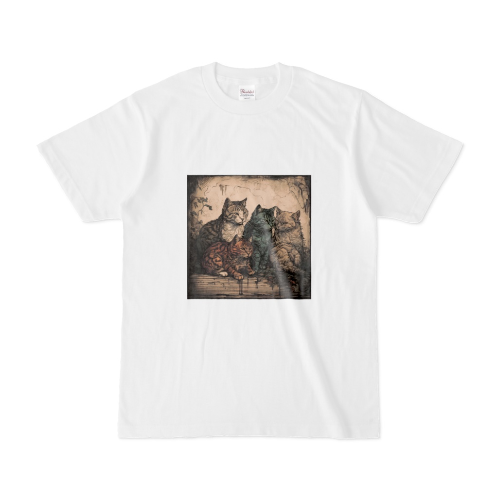 ４匹の猫Ｔシャツ