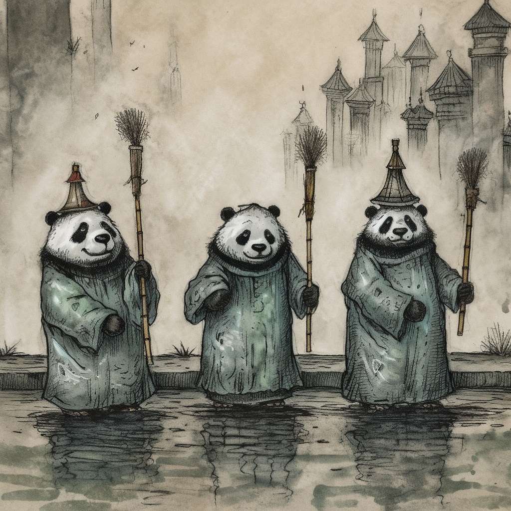 魔法使いパンダTシャツ