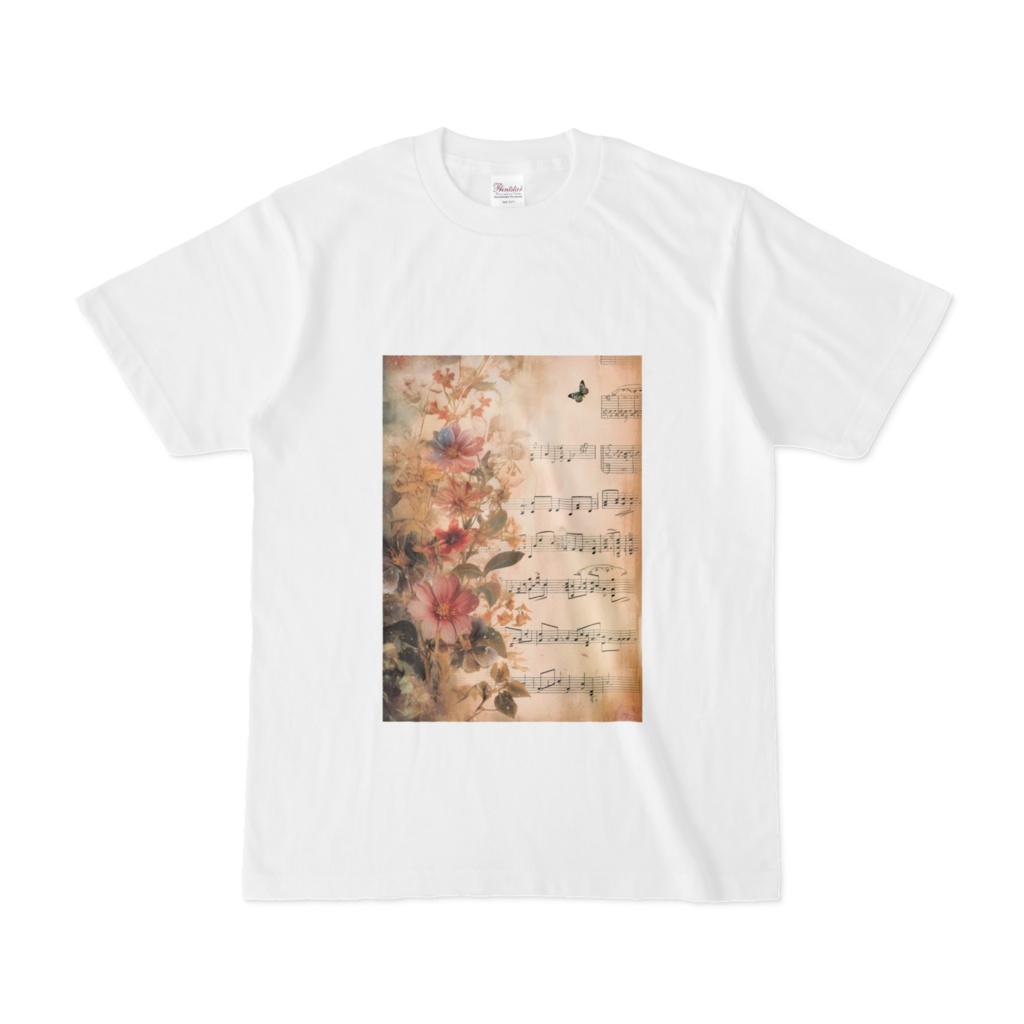 花と音符と蝶Ｔシャツ