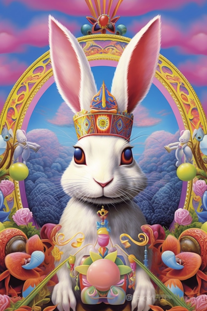 にぎやかウサギTシャツ