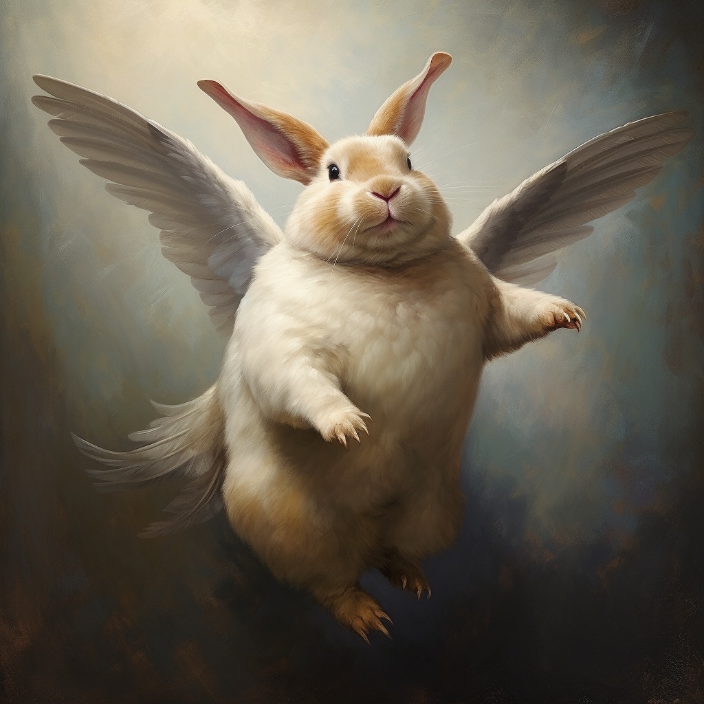 翼の生えたうさぎサコッシュ