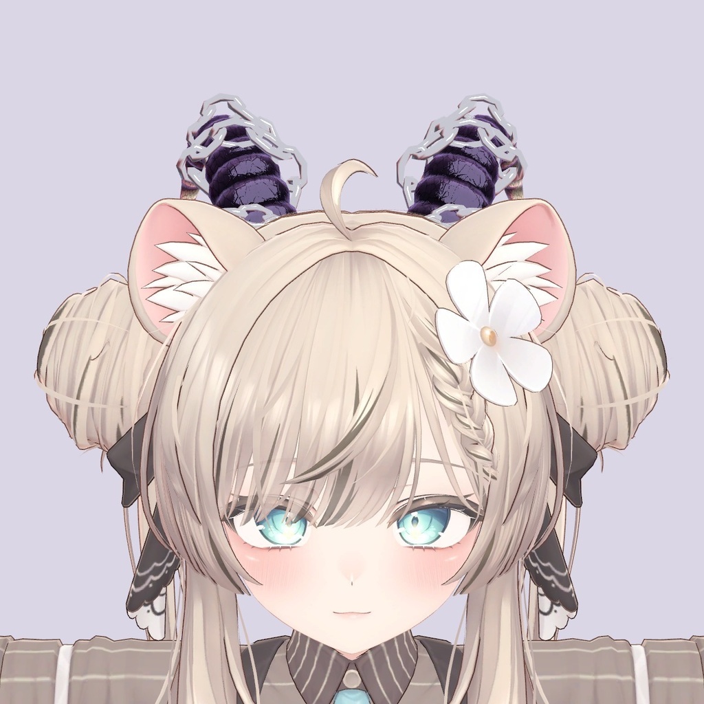 【VRChat想定】銀鎖の角(ツノ)|Modular Avatar 対応