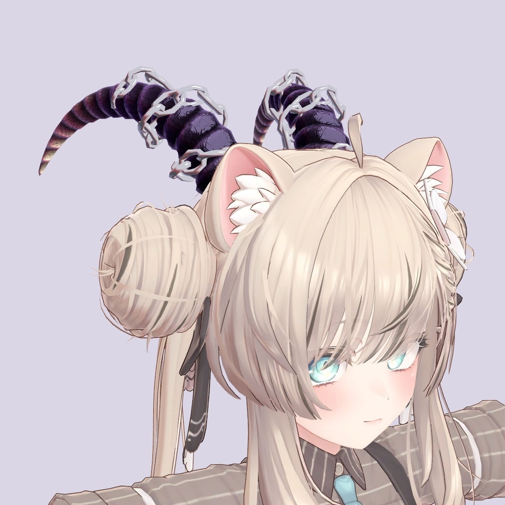 【VRChat想定】銀鎖の角(ツノ)|Modular Avatar 対応