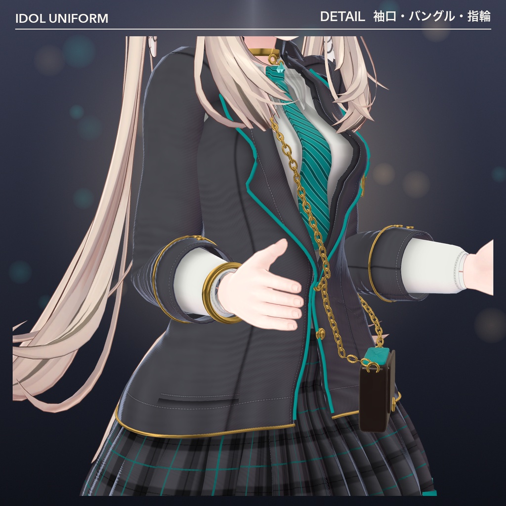 【VRChat想定】制服アイドル衣装 全4色セット(マヌカ専用)|Modular Avatar 対応