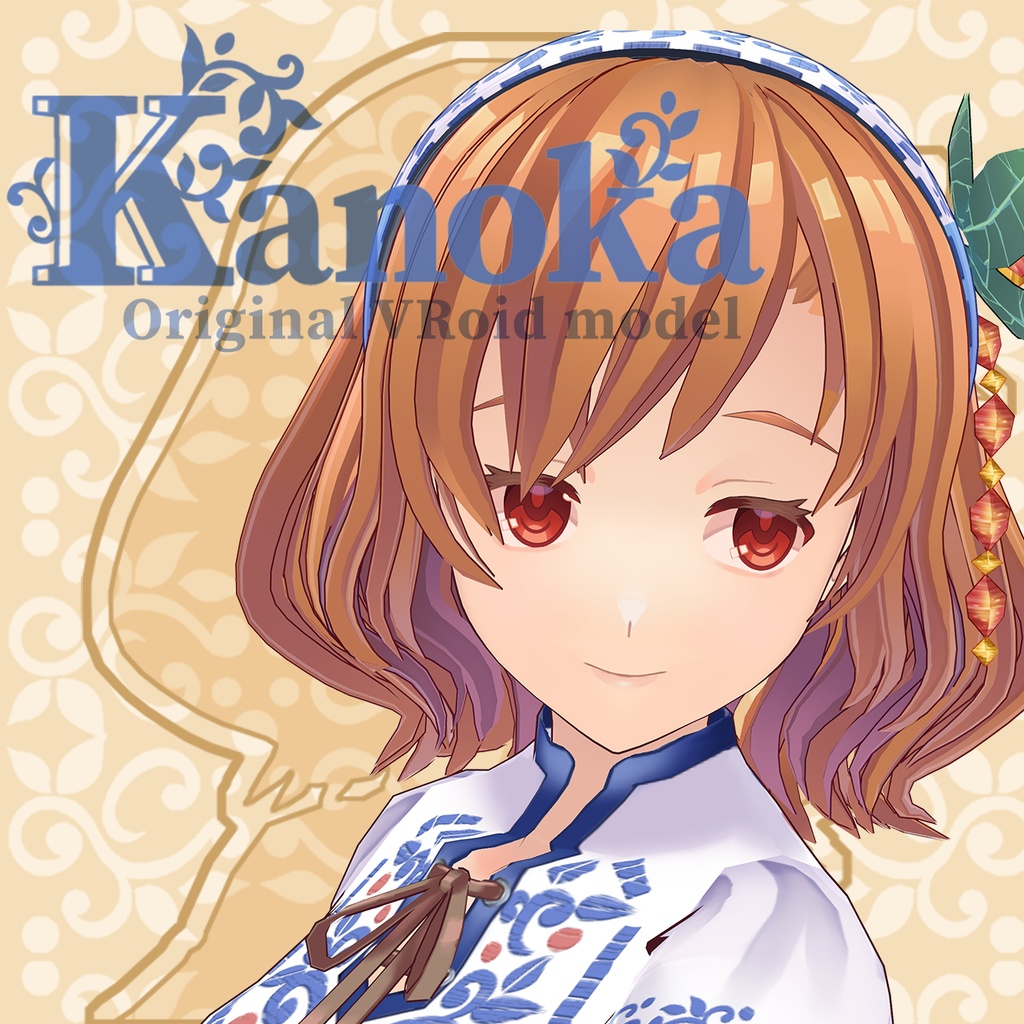 【Vroid】Original 3D model Kanoka(衣装のカラーバリエーション2種付き)