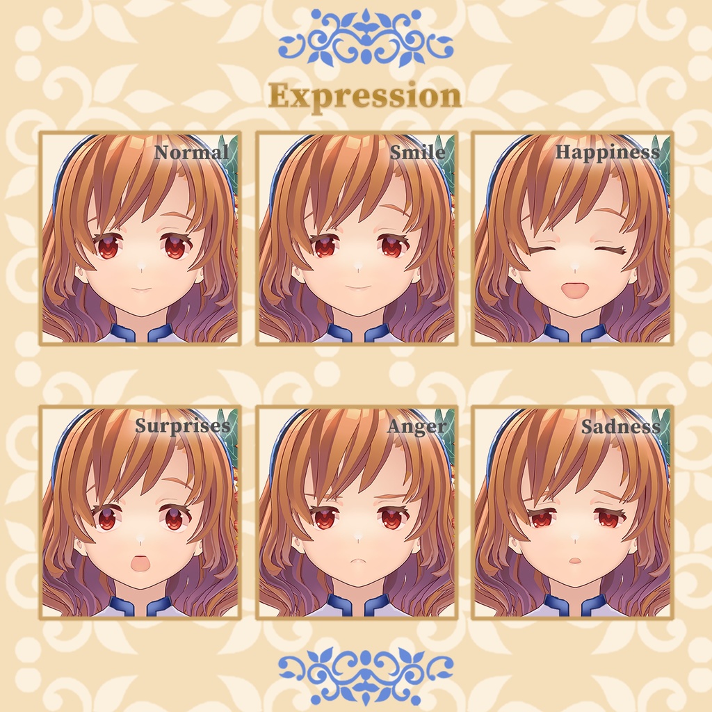 【Vroid】Original 3D model Kanoka(衣装のカラーバリエーション2種付き)