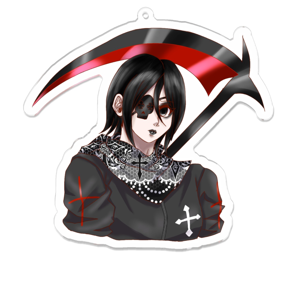 オリキャラアクキー「黒刃(クローバー)」(コーティングなし)