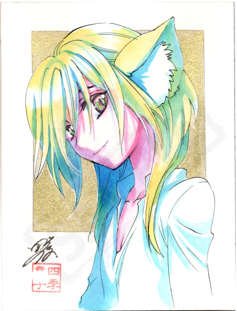 水彩原画「獣」