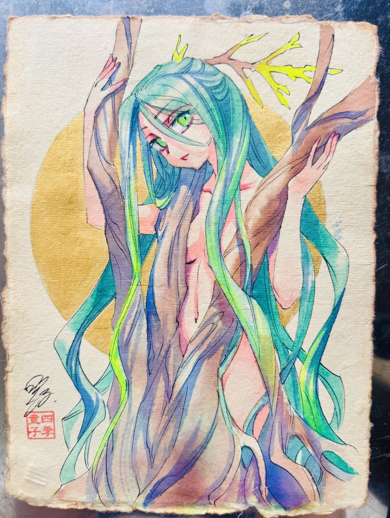 【一点物水彩原画】　「木霊」