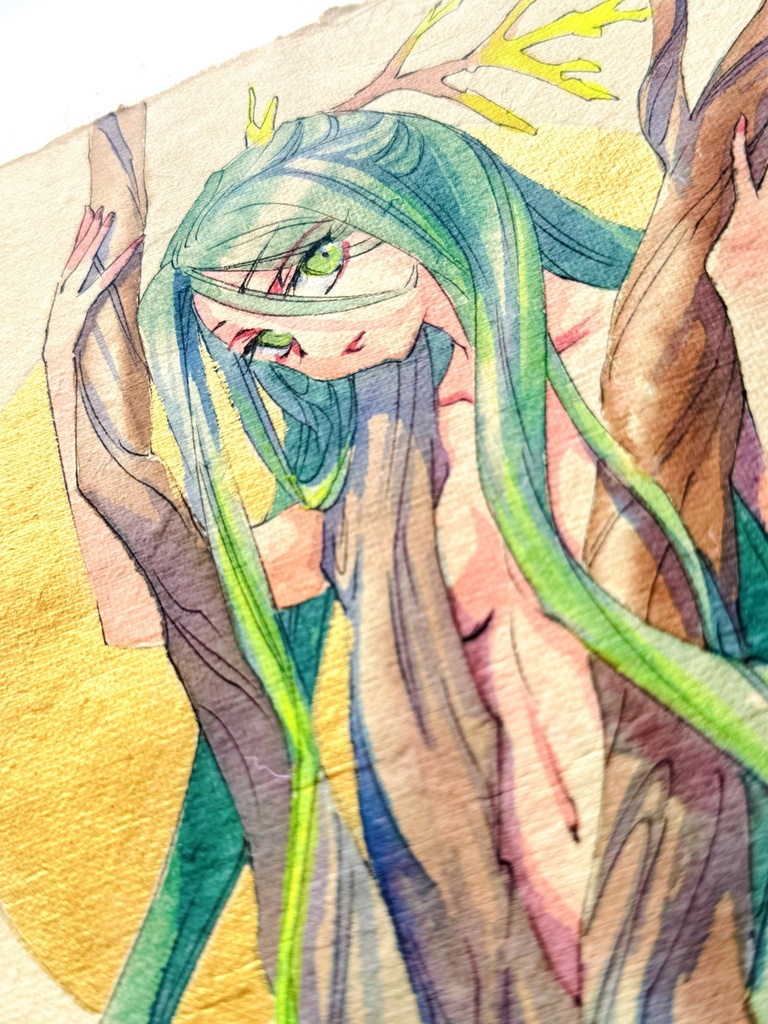 【一点物水彩原画】 「木霊」