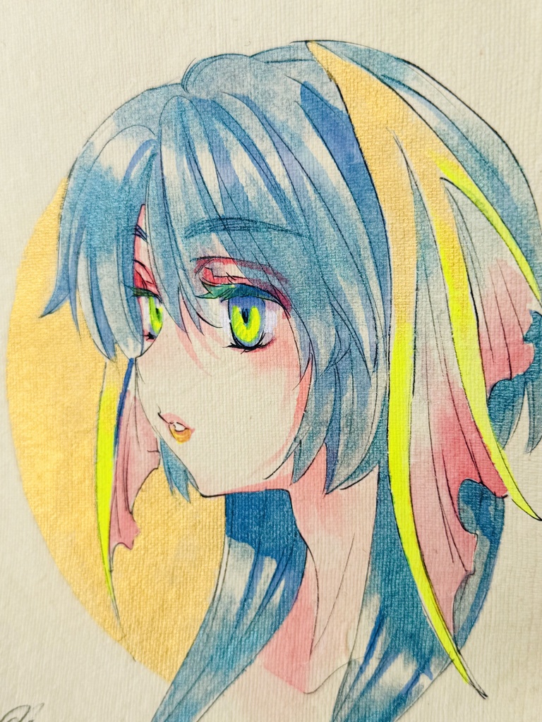 【一点物水彩原画】「サキュバス」