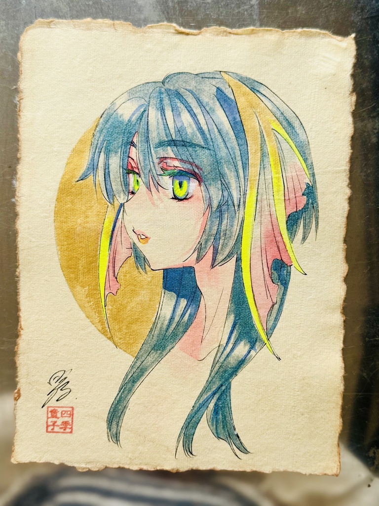【一点物水彩原画】「サキュバス」