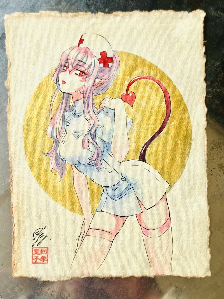 【一点物水彩原画】　「デビルナース」