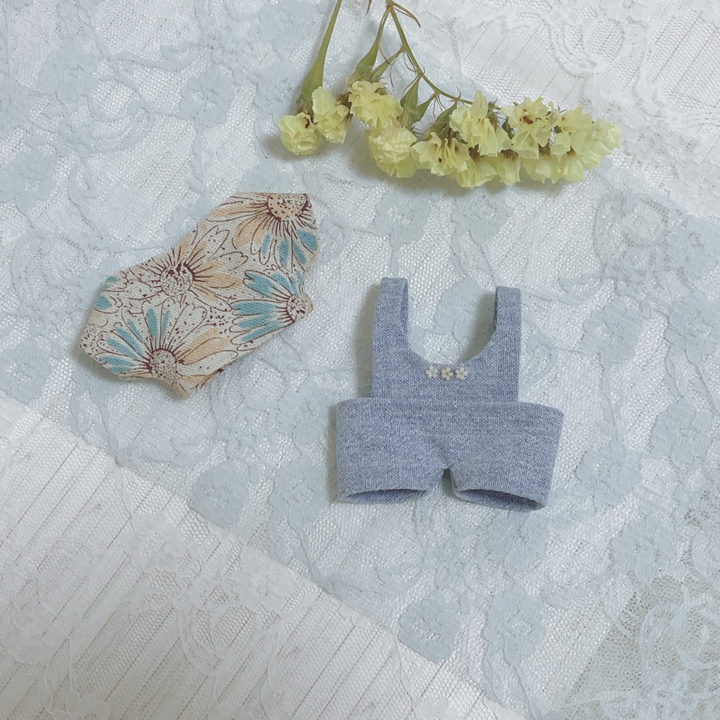 お花柄サロペセット