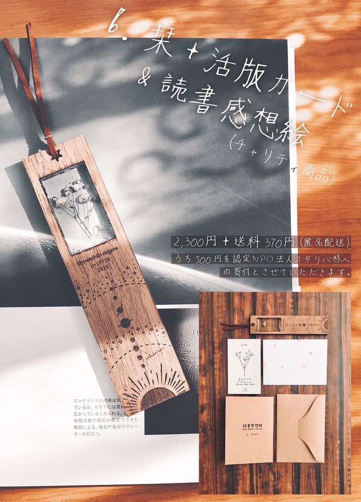 宇宙の植物標本【木製栞】:カスミソウ