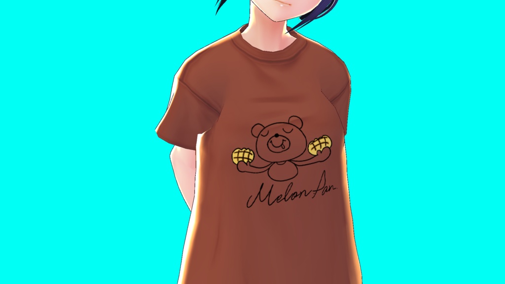 ぱん部　メロンパン Tシャツ【vroid】
