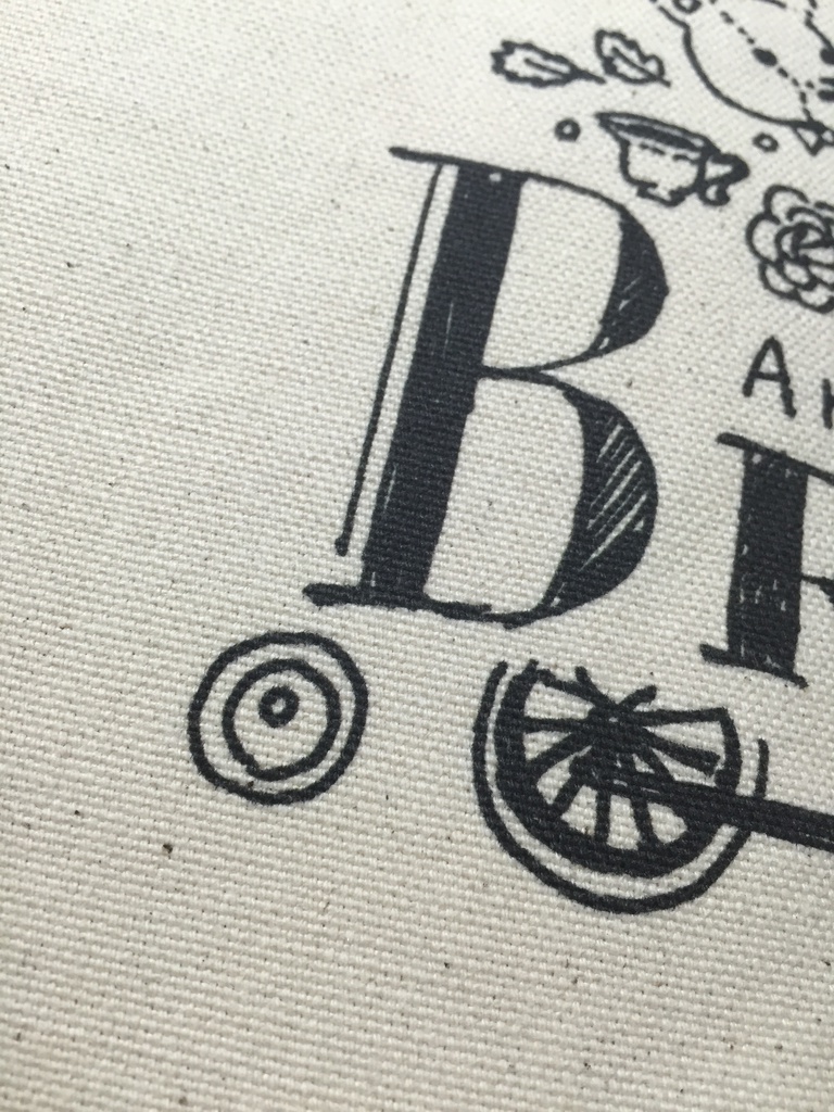 紳士の手描きロゴ風トートバッグ