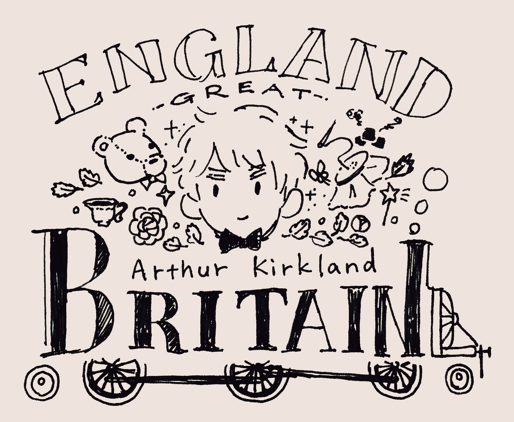 紳士の手描きロゴ風メガネ拭き