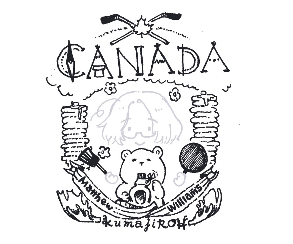 メイプルな手描きのロゴ風トートバッグ(誰?)