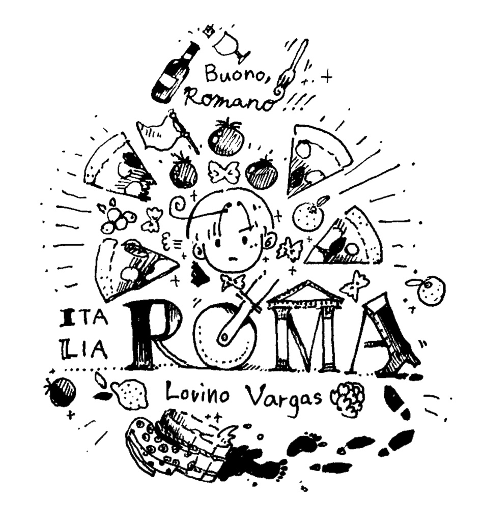 ピッツァな手描きのロゴ風トートバッグ