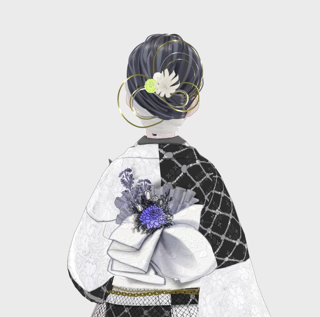 【VRoidテクスチャ】Very Peri Modern KIMONO #LAYON服。#LAYONコーデ