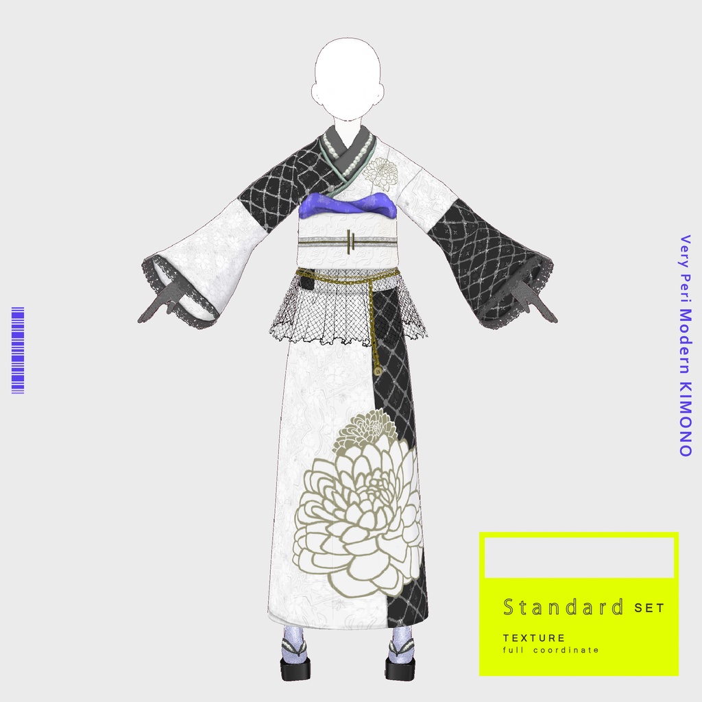 【VRoidテクスチャ】Very Peri Modern KIMONO #LAYON服。#LAYONコーデ