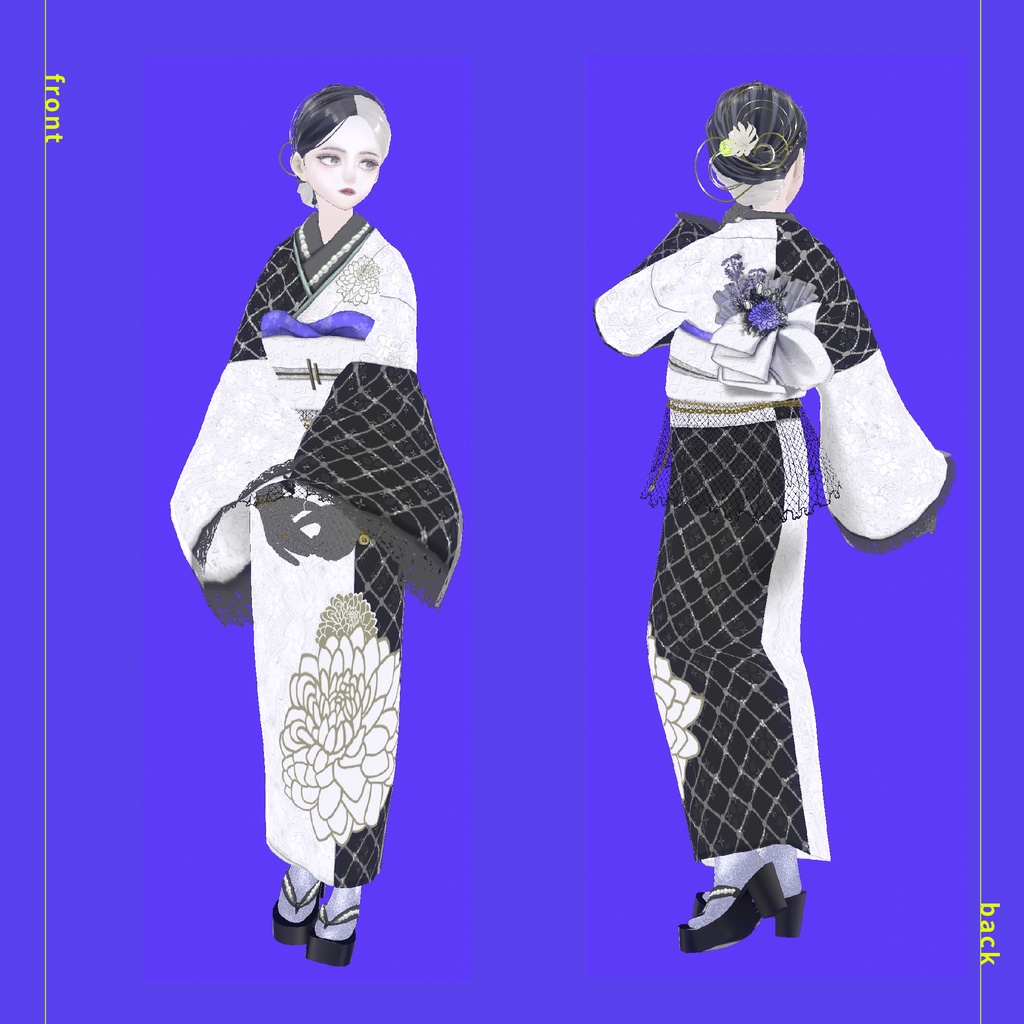 【VRoidテクスチャ】Very Peri Modern KIMONO #LAYON服。#LAYONコーデ