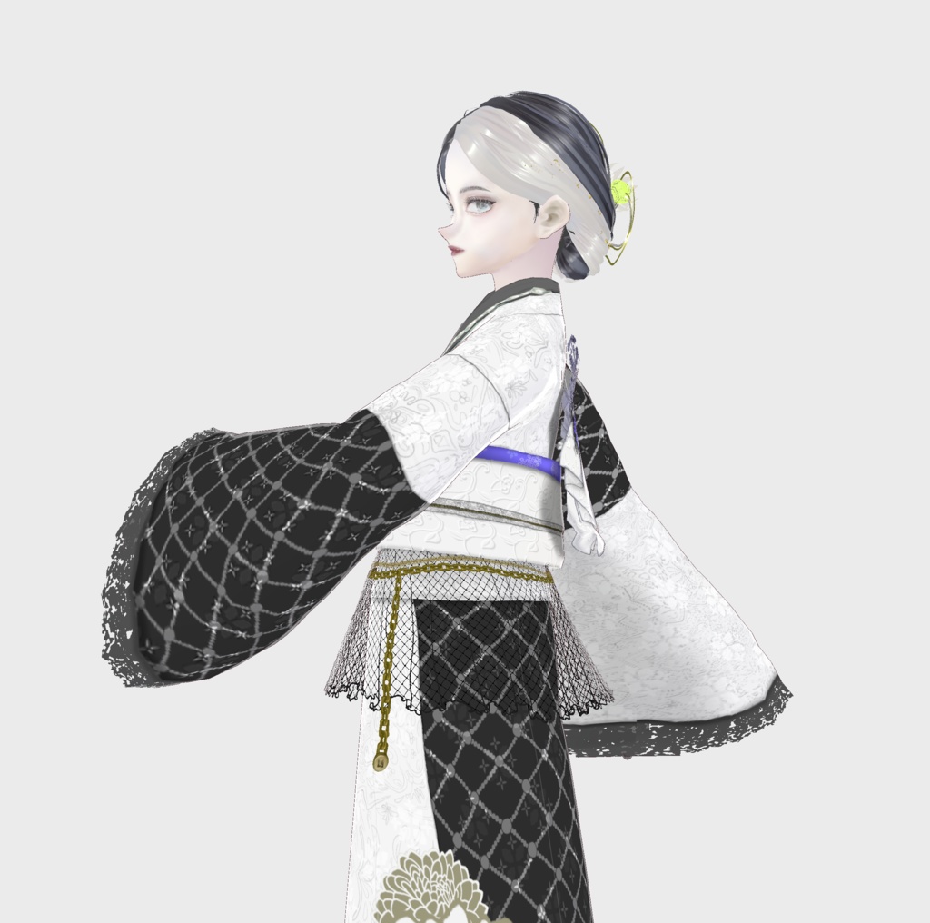【VRoidテクスチャ】Very Peri Modern KIMONO #LAYON服。#LAYONコーデ