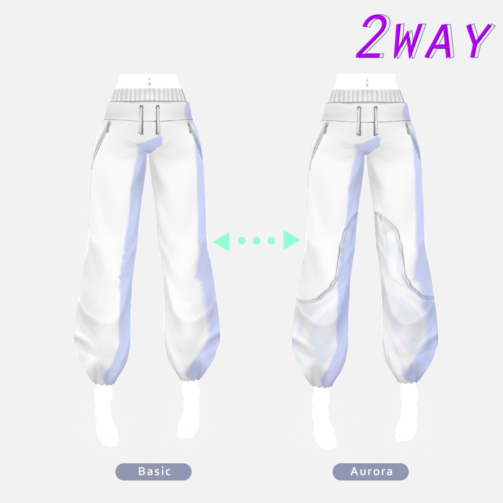 【VRoidテクスチャ】Aurora ZIP Pullover × Jogger Pants × Aurora Sneakers #LAYON服。#LAYONコーデ