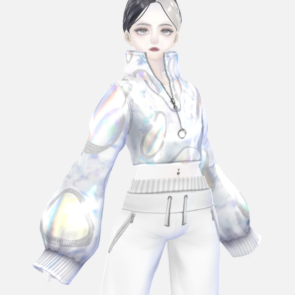 【VRoidテクスチャ】Aurora ZIP Pullover × Jogger Pants × Aurora Sneakers #LAYON服。#LAYONコーデ