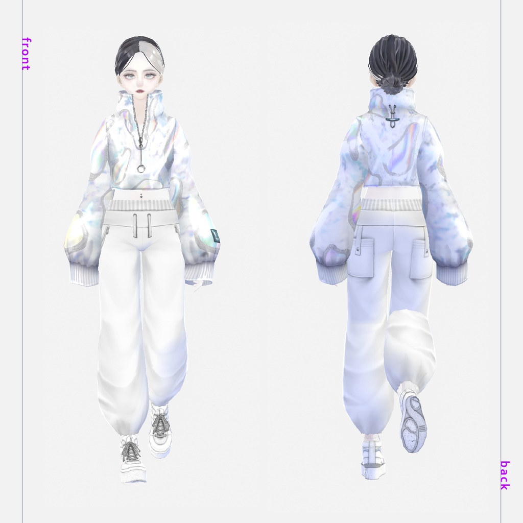 【VRoidテクスチャ】Aurora ZIP Pullover × Jogger Pants × Aurora Sneakers #LAYON服。#LAYONコーデ