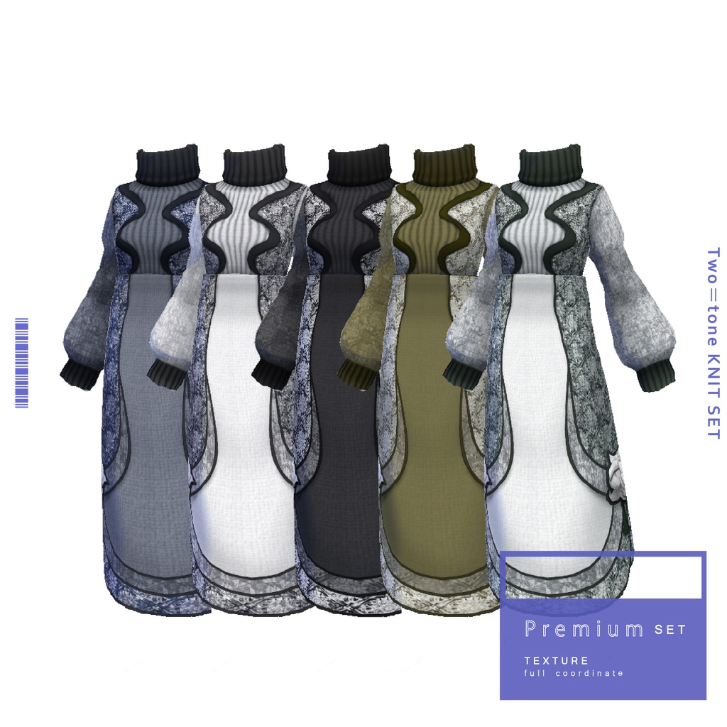 【VRoidテクスチャ】 Two=tone KNIT SET #LAYON服。#LAYONコーデ