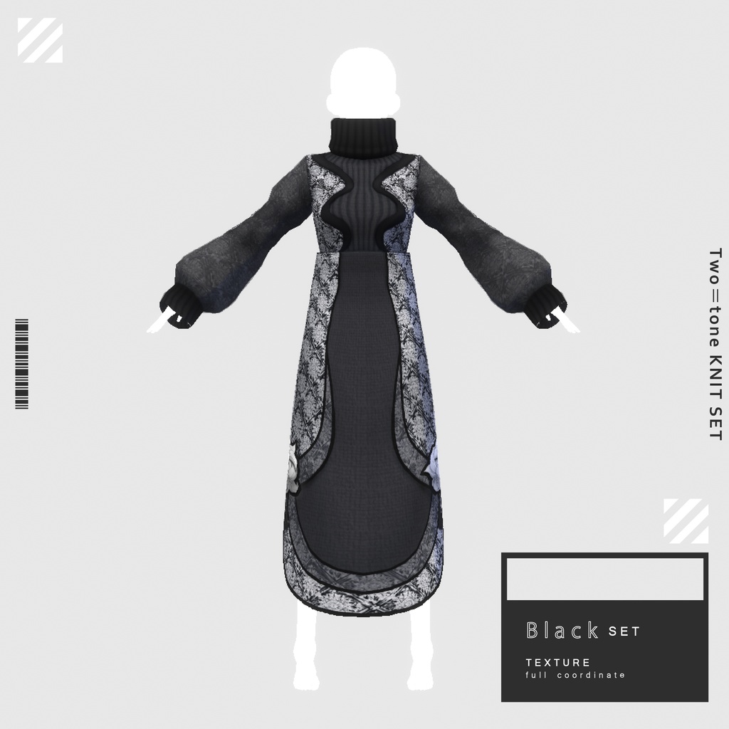 【VRoidテクスチャ】 Two=tone KNIT SET #LAYON服。#LAYONコーデ
