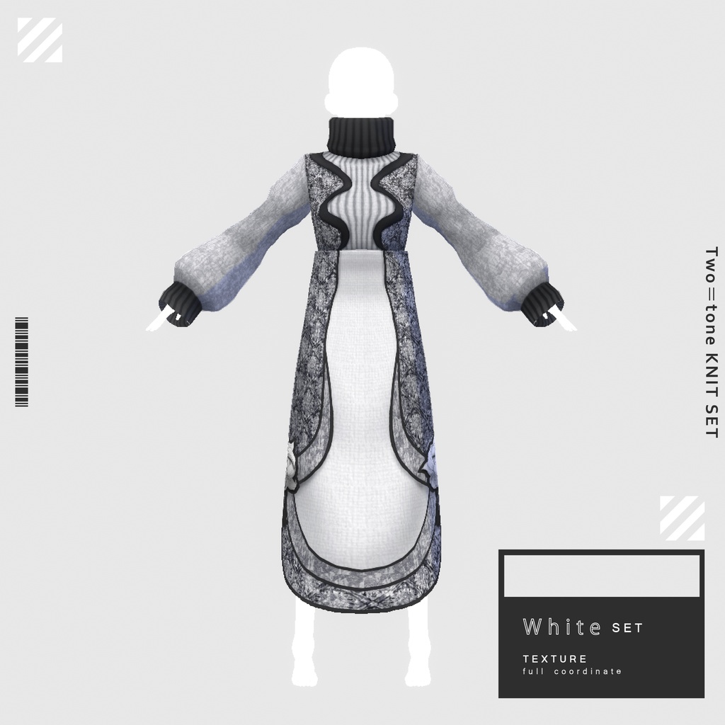 【VRoidテクスチャ】 Two=tone KNIT SET #LAYON服。#LAYONコーデ