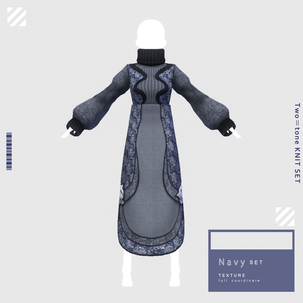 【VRoidテクスチャ】 Two=tone KNIT SET #LAYON服。#LAYONコーデ