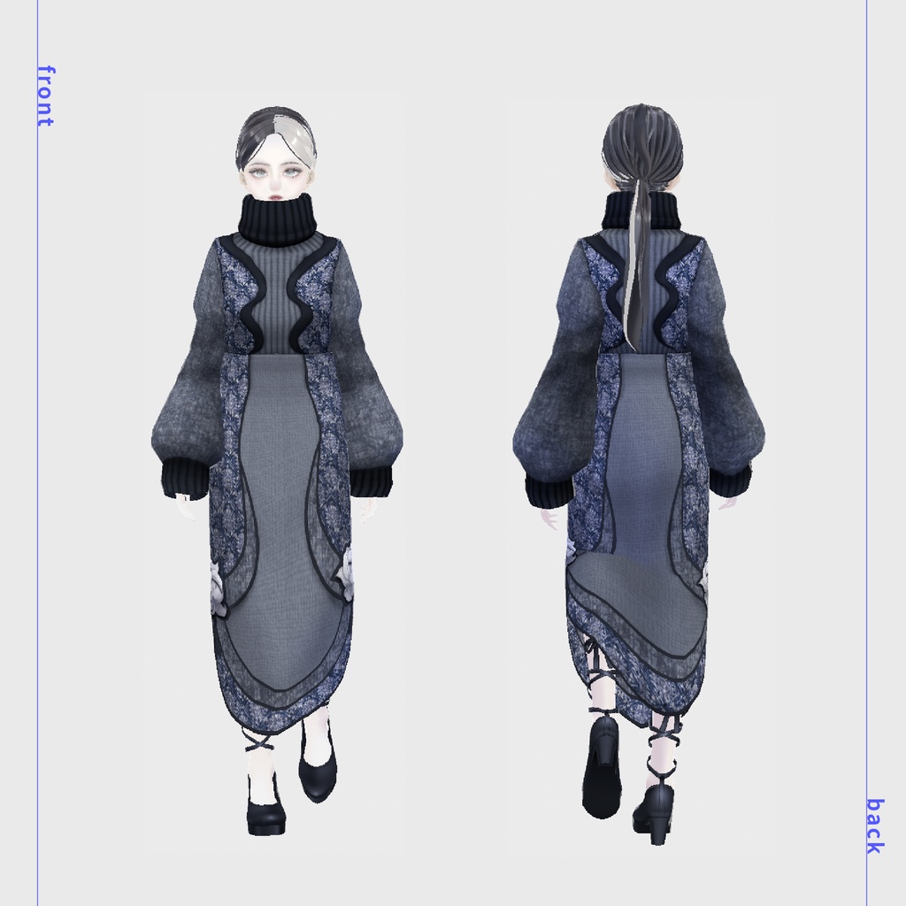 【VRoidテクスチャ】 Two=tone KNIT SET #LAYON服。#LAYONコーデ