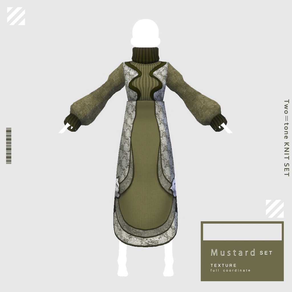 【VRoidテクスチャ】 Two=tone KNIT SET #LAYON服。#LAYONコーデ